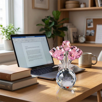 🎉 Neujahrsgeschenk – 50% RABATT!✨Ewige Kristall-Rosenblüten-Figur in Vase: Zeitloses Symbol der Liebe + luxuriöses Wohnaccessoire – Perfekt als Geschenk!