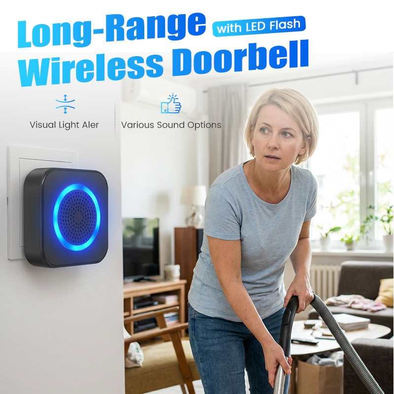 📢📢50 % Rabatt!! ⏰🚨 Einfach zu installieren! WLAN-freie Funk-Türklingel mit extremer Reichweite & Nachtsicht-LED | Perfekt für Haus & Garten 🏡✨