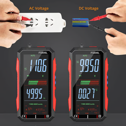 ⏰ Jetzt nur 50 % Rabatt! ⏰ USB-wiederaufladbares Digitalmultimeter – Echter Effektivwert, automatische Bereichswahl und hintergrundbeleuchtetes LCD-Display, CAT III 1000 V 🛡️