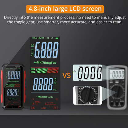 ⏰ Jetzt nur 50 % Rabatt! ⏰ USB-wiederaufladbares Digitalmultimeter – Echter Effektivwert, automatische Bereichswahl und hintergrundbeleuchtetes LCD-Display, CAT III 1000 V 🛡️