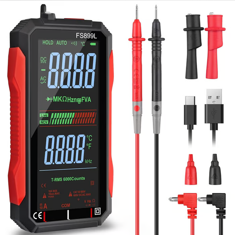 ⏰ Jetzt nur 50 % Rabatt! ⏰ USB-wiederaufladbares Digitalmultimeter – Echter Effektivwert, automatische Bereichswahl und hintergrundbeleuchtetes LCD-Display, CAT III 1000 V 🛡️