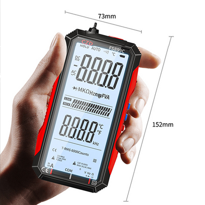 ⏰ Jetzt nur 50 % Rabatt! ⏰ USB-wiederaufladbares Digitalmultimeter – Echter Effektivwert, automatische Bereichswahl und hintergrundbeleuchtetes LCD-Display, CAT III 1000 V 🛡️
