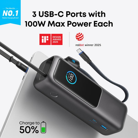 📢📢50 % Rabatt!!+Kostenloser Versand✈️🥳Tragbares Ladegerät mit integriertem Kabel⚡