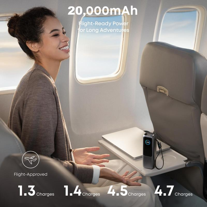 📢📢50 % Rabatt!!+Kostenloser Versand✈️🥳Tragbares Ladegerät mit integriertem Kabel⚡