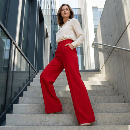 💎 61 % RABATT – NUR 3 TAGE! 💎 Damenhose mit hoher Taille und ausgestelltem Bein – fließender Schnitt, verlängerte Silhouette und knitterfreier Stoff ✈️2 Stück kaufen -> Kostenloser Versand
