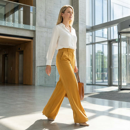 💎 61 % RABATT – NUR 3 TAGE! 💎 Damenhose mit hoher Taille und ausgestelltem Bein – fließender Schnitt, verlängerte Silhouette und knitterfreier Stoff ✈️2 Stück kaufen -> Kostenloser Versand
