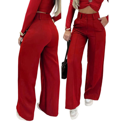 💎 61 % RABATT – NUR 3 TAGE! 💎 Damenhose mit hoher Taille und ausgestelltem Bein – fließender Schnitt, verlängerte Silhouette und knitterfreier Stoff ✈️2 Stück kaufen -> Kostenloser Versand