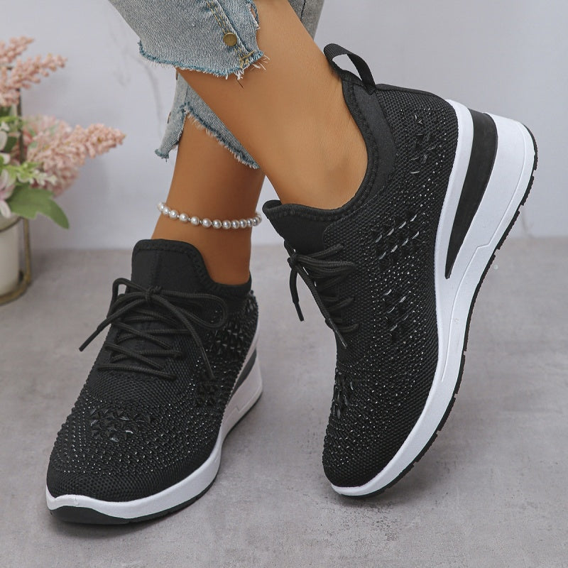 👟 60% RABATT! ✨ Atmungsaktive Sneaker aus Mesh mit Strassverzierung – Funkelndes Design, Leichte Belüftung & Rutschfeste Sohle 💎