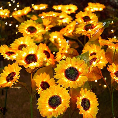 🌻SCONTO DEL 50%! ☀️ Luci solari a forma di girasole impermeabili - Petali realistici, IP65 resistenti alle intemperie e luminosità automatica 8-12 ore ☀️🌻