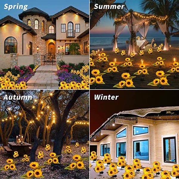 🌻SCONTO DEL 50%! ☀️ Luci solari a forma di girasole impermeabili - Petali realistici, IP65 resistenti alle intemperie e luminosità automatica 8-12 ore ☀️🌻