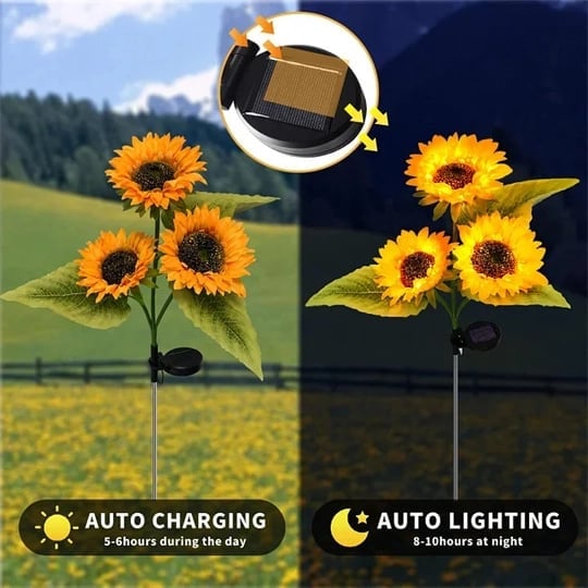 🌻SCONTO DEL 50%! ☀️ Luci solari a forma di girasole impermeabili - Petali realistici, IP65 resistenti alle intemperie e luminosità automatica 8-12 ore ☀️🌻