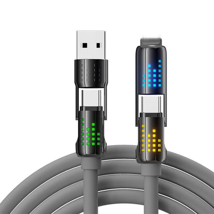 💎 50% RABATT! 💎 4-in-1-Schnellladedatenkabel mit Atemlicht – 240W, Kompatibel mit iPhone & Android, Silikon + LED-Statusanzeige ⚡🔌