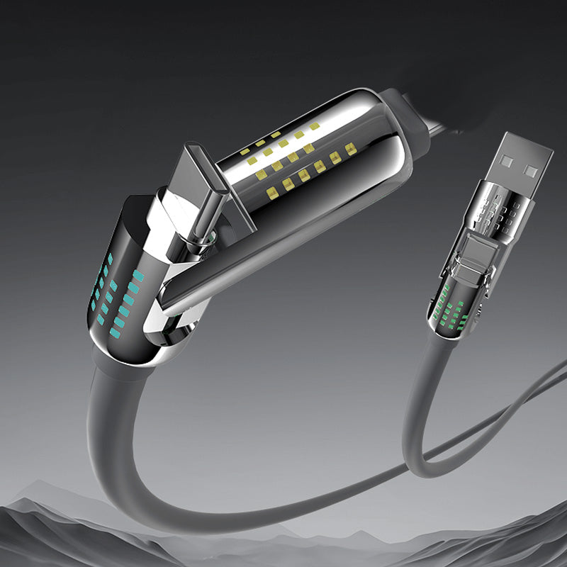 💎 50% RABATT! 💎 4-in-1-Schnellladedatenkabel mit Atemlicht – 240W, Kompatibel mit iPhone & Android, Silikon + LED-Statusanzeige ⚡🔌