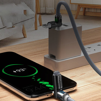 💎 50% RABATT! 💎 4-in-1-Schnellladedatenkabel mit Atemlicht – 240W, Kompatibel mit iPhone & Android, Silikon + LED-Statusanzeige ⚡🔌