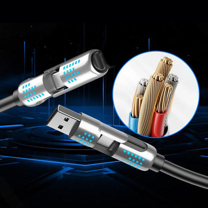 💎 50% RABATT! 💎 4-in-1-Schnellladedatenkabel mit Atemlicht – 240W, Kompatibel mit iPhone & Android, Silikon + LED-Statusanzeige ⚡🔌
