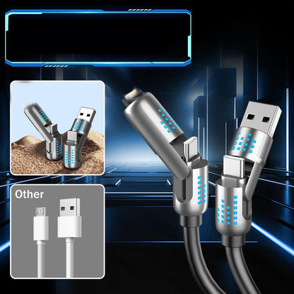 💎 50% RABATT! 💎 4-in-1-Schnellladedatenkabel mit Atemlicht – 240W, Kompatibel mit iPhone & Android, Silikon + LED-Statusanzeige ⚡🔌