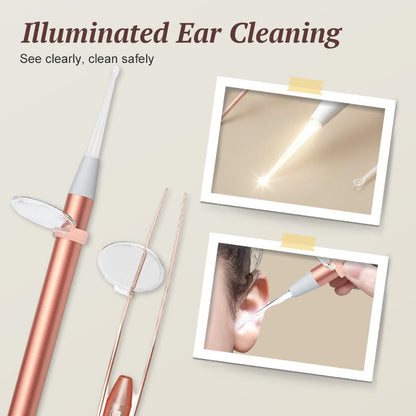 Beleuchtetes Ohrenreiniger- und Pinzetten-Set mit Lupe