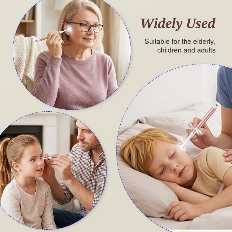 Beleuchtetes Ohrenreiniger- und Pinzetten-Set mit Lupe