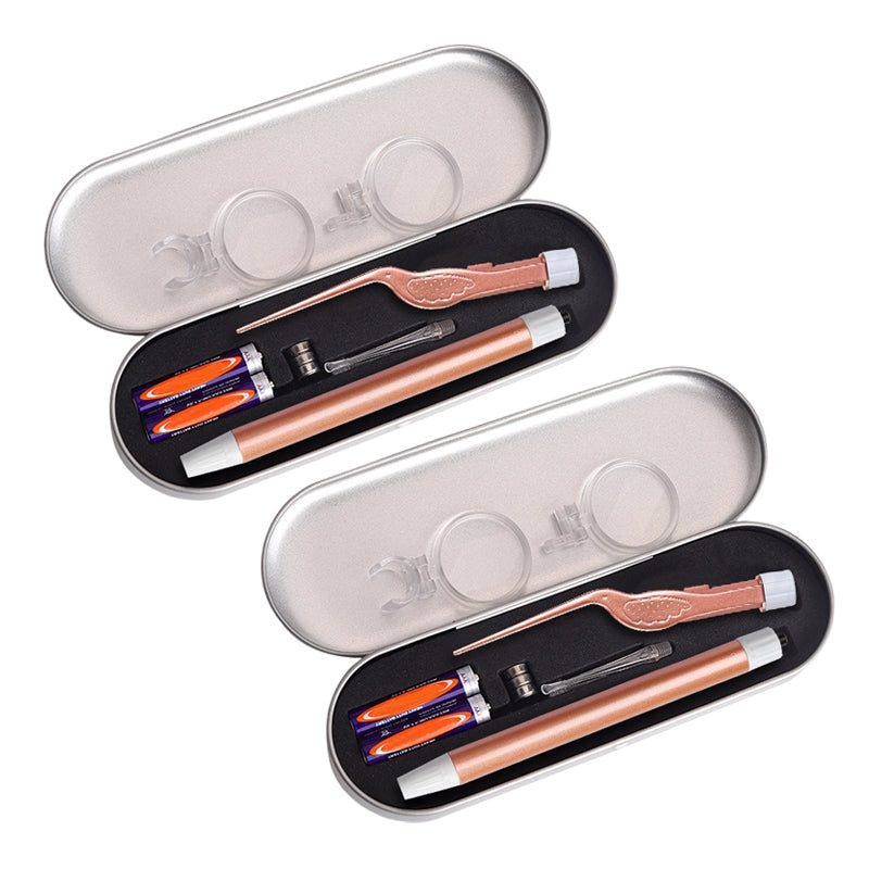 Beleuchtetes Ohrenreiniger- und Pinzetten-Set mit Lupe