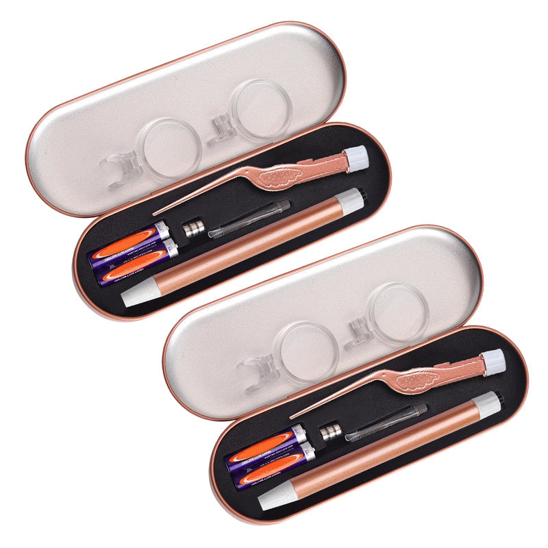 Beleuchtetes Ohrenreiniger- und Pinzetten-Set mit Lupe