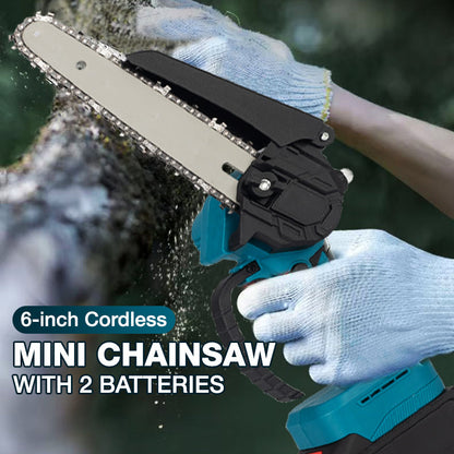 🌲 LIMITIERTES ANGEBOT 50% RABATT! ✨ 6-Zoll-Akku-Minikettensäge – Leistungsstark, Leicht, Mit 2 Akkus ⚡