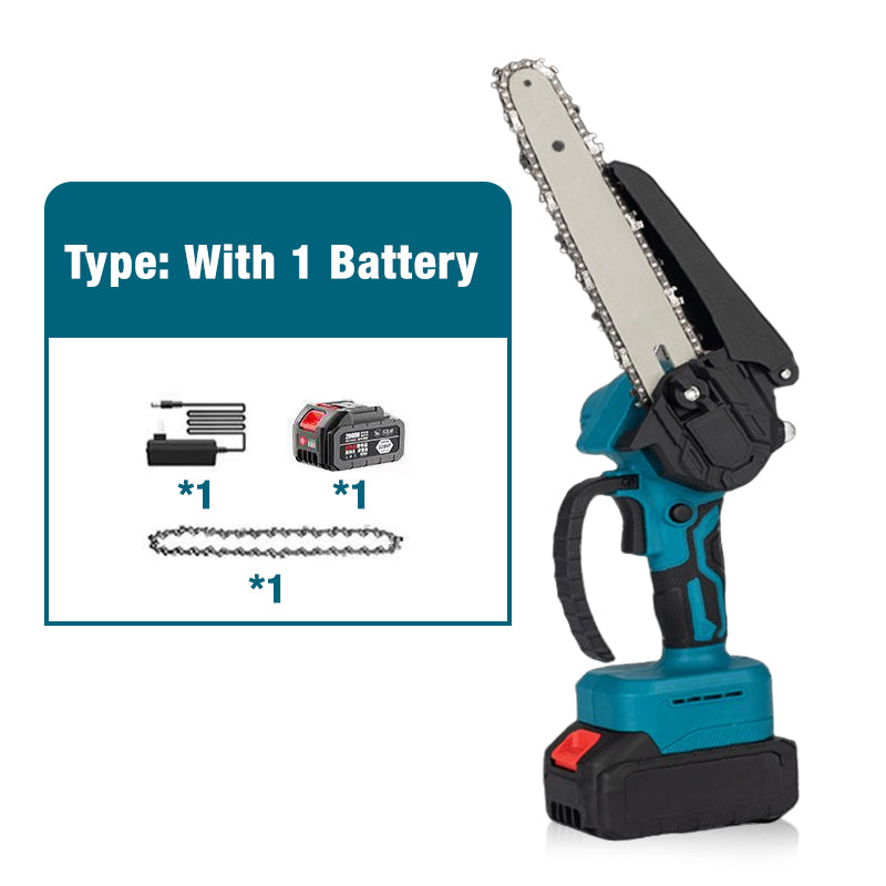 🌲 LIMITIERTES ANGEBOT 50% RABATT! ✨ 6-Zoll-Akku-Minikettensäge – Leistungsstark, Leicht, Mit 2 Akkus ⚡