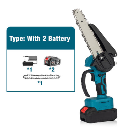 🌲 LIMITIERTES ANGEBOT 50% RABATT! ✨ 6-Zoll-Akku-Minikettensäge – Leistungsstark, Leicht, Mit 2 Akkus ⚡