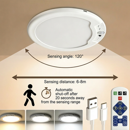 💡 LIMITIERTES ANGEBOT 50% RABATT! 🔋 Wiederaufladbare LED-Deckenleuchte mit Bewegungssensor & Fernbedienung – USB-Aufladbar, Farbwechsel, Einfache Montage ✨