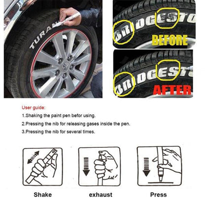 12 Farben wasserfester Lackmarker für Autoreifen