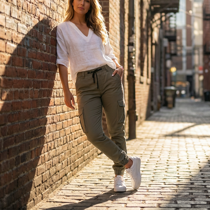 Cargo-Jogginghose mit mehreren Taschen für Damen