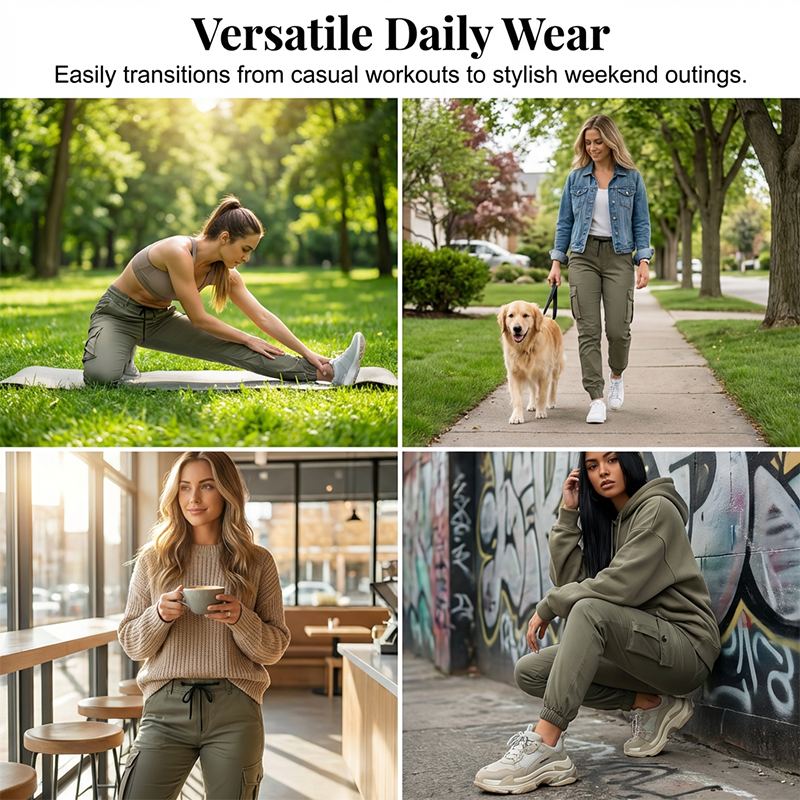 Cargo-Jogginghose mit mehreren Taschen für Damen