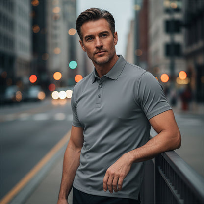 Herren schnell trocknendes Kurzarm-Hemdchen-Shirt mit Reverskragen