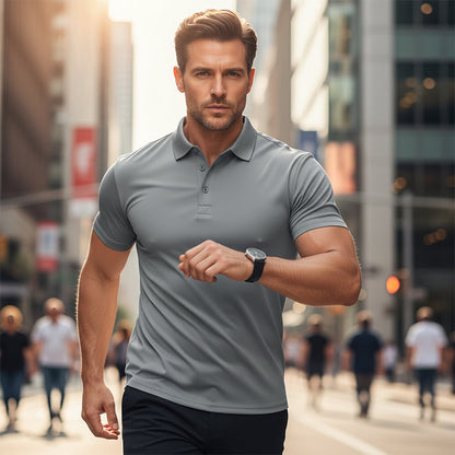 Herren schnell trocknendes Kurzarm-Hemdchen-Shirt mit Reverskragen