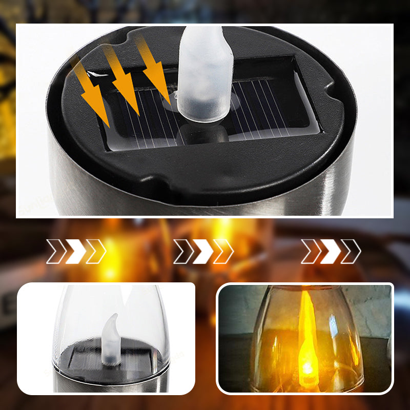 🔥Bis zu 50 % Rabatt🕯️🌞 Solar-Kerzenlicht für draußen – Wetterfest, stimmungsvolles Garten- & Terrassenlicht