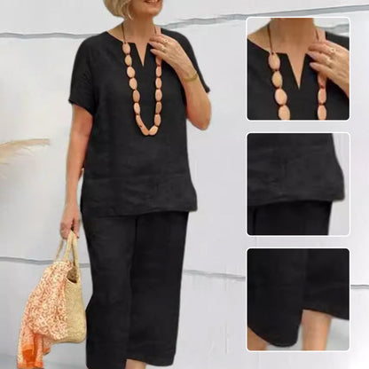 Sommer-Set aus Kurzarmhemd und Hose mit elastischem Bund