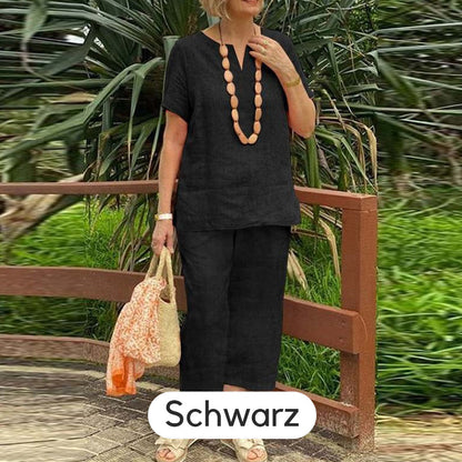 Sommer-Set aus Kurzarmhemd und Hose mit elastischem Bund
