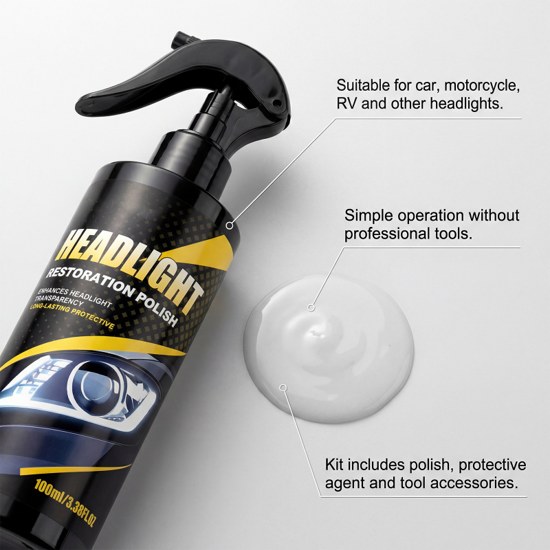 🚗💡Premium Scheinwerfer Reparatur Set – Politur & Versiegelung in 1 Set für langanhaltende Klarheit 👉✨