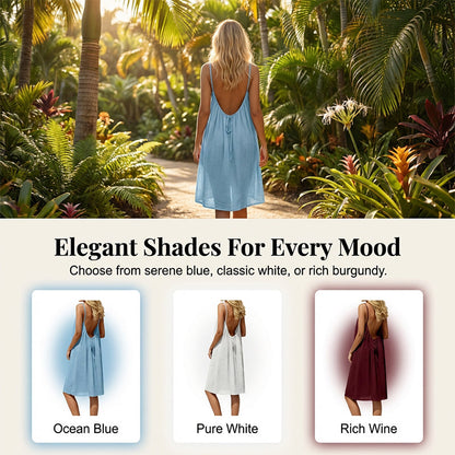 Sexy rückenfreies Cami-Kleid mit verstellbarem Kordelzug