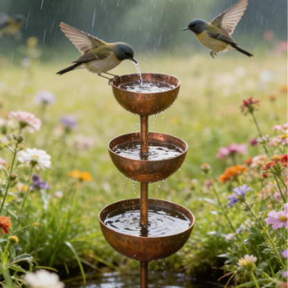 🐦🐦 50 % RABATT 🔥🔥 Rustikaler 3-stöckiger Metall-Vogelfutterständer & Tränke – wetterfest, standsicher, für Garten & Balkon – ideal für Vogelbegeisterte