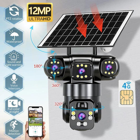 📹 BEFRISTET 50% RABATT! ✨ 6K Außenkamera – 360° PTZ, Farb-Nachtsicht, Solar 🏡