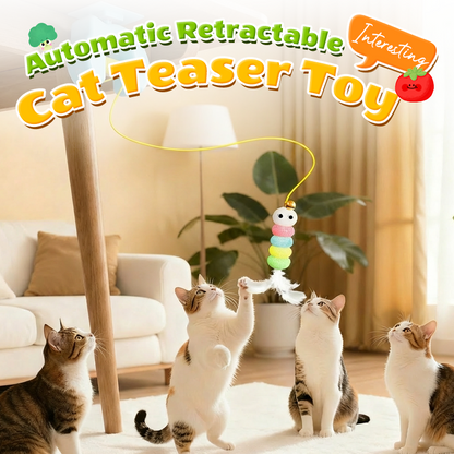 🐈 50% RABATT! 🎾 Automatisches einziehbares Katzenspielzeug – Bewegungsaktiviert, interaktiv & jagdfördernd – Ideal gegen Langeweile für Stubentiger zu Hause ✨
