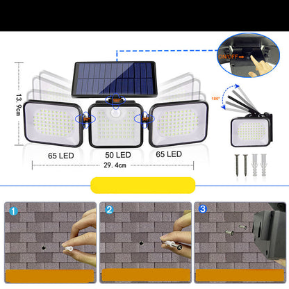 ☀️🔋 LIMITIERTES ANGEBOT: 50% RABATT – 3-Kopf Solar-Sicherheitsleuchte mit Bewegungsmelder, 360° einstellbar & wetterfest 💡🏠 Perfekt für Einfahrt, Garage & Garten – Keine Stromkosten, automatische Aktivierung bei Dunkelheit.