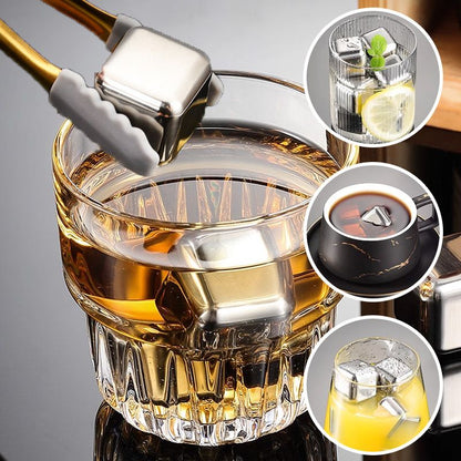 6 Stück / 8 Stück Edelstahl-Eiswürfelsatz