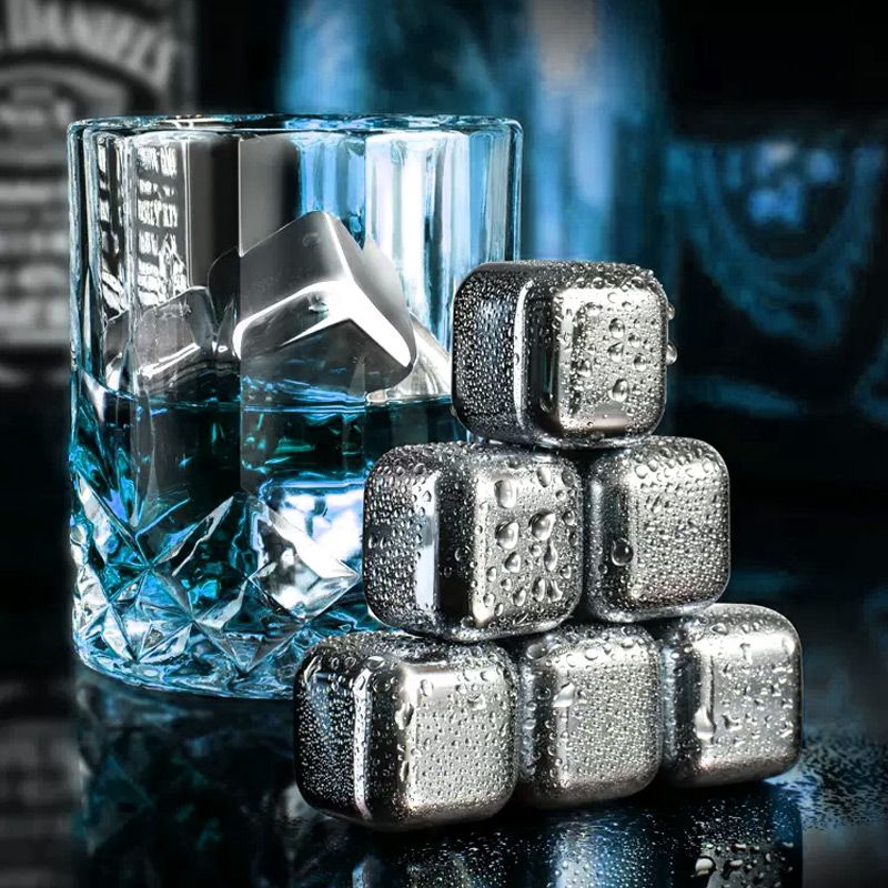6 Stück / 8 Stück Edelstahl-Eiswürfelsatz