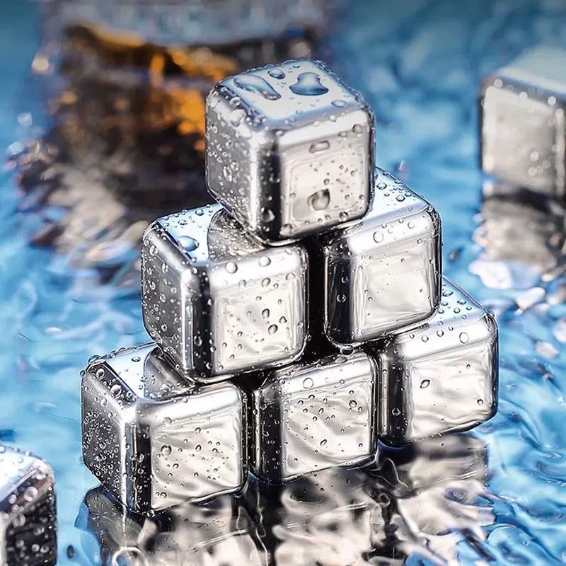 6 Stück / 8 Stück Edelstahl-Eiswürfelsatz