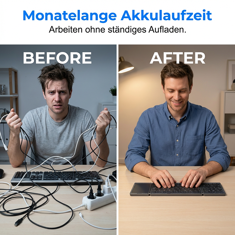 🔥Begrenzte Zeit 50% Rabatt💥Faltbare Bluetooth-Tastatur mit Touchpad--⌨️Effizientere Büroeingabe✨