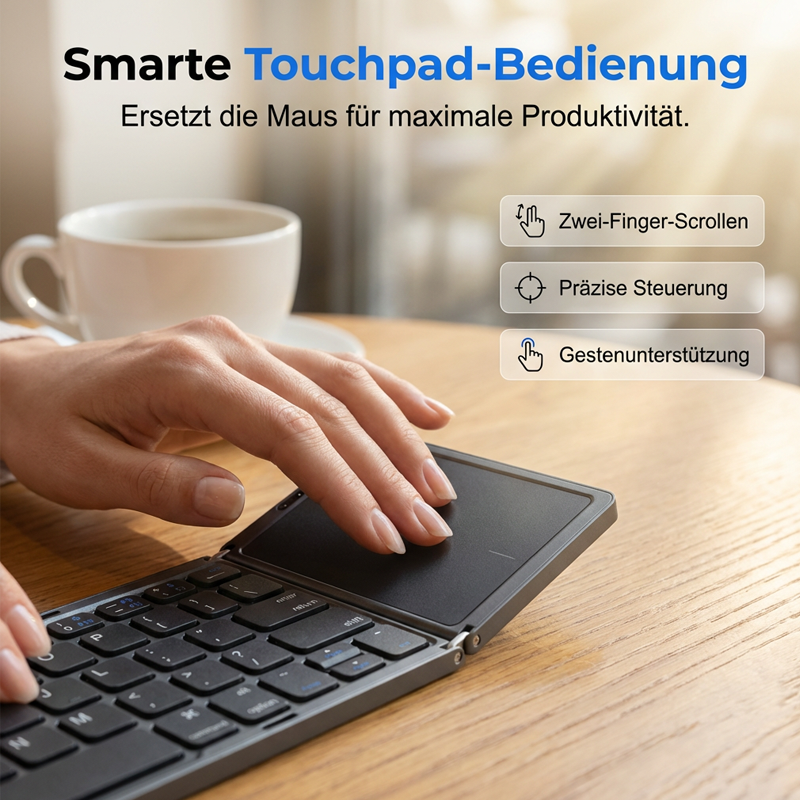 🔥Begrenzte Zeit 50% Rabatt💥Faltbare Bluetooth-Tastatur mit Touchpad--⌨️Effizientere Büroeingabe✨