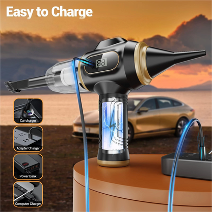 🔋🧹 Kabelloser Auto-Handstaubsauger 4-in-1 💨✨ – kraftvoll, kompakt & vielseitig für Auto & Zuhause. Inklusive Fugen- & Bürstendüse. Sofort einsatzbereit!