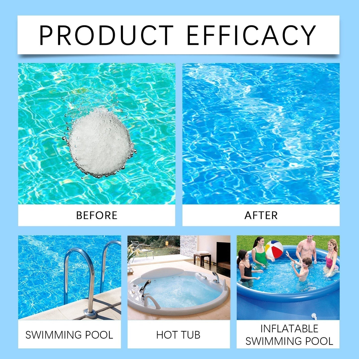 🏊‍♂️ Poolreinigungstabletten für kristallklares Wasser – Einwerfen, auflösen, reinspringen! 🌊✨