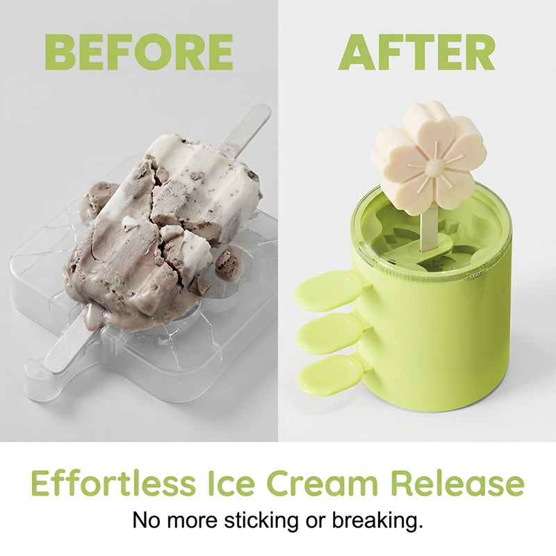 🌸Silikon-Eiscremeform in Blumenform🍧: Leicht zu entformen und kreative Formen zu kreieren.
